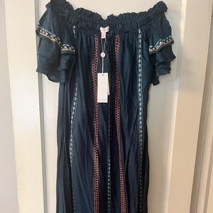 Red Carter Navy Embroidered Summer dress Size M